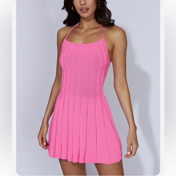 Meshki Dresses & Skirts - Meshki Koa Halter Knit Mini Dress in Bubblegum Pink size XL